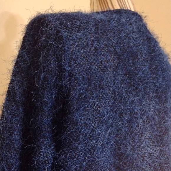 Marallis Collection Vintage Blue Eyelash Lace Open Cardigan Size XXL - Picture 4 of 8